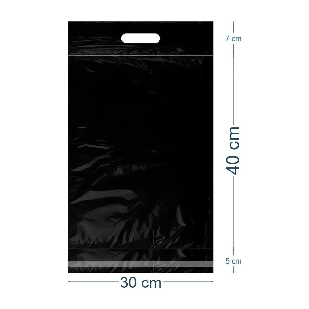 30 x 40 +5+7 cm Mailing Bag with Handle (matte black)