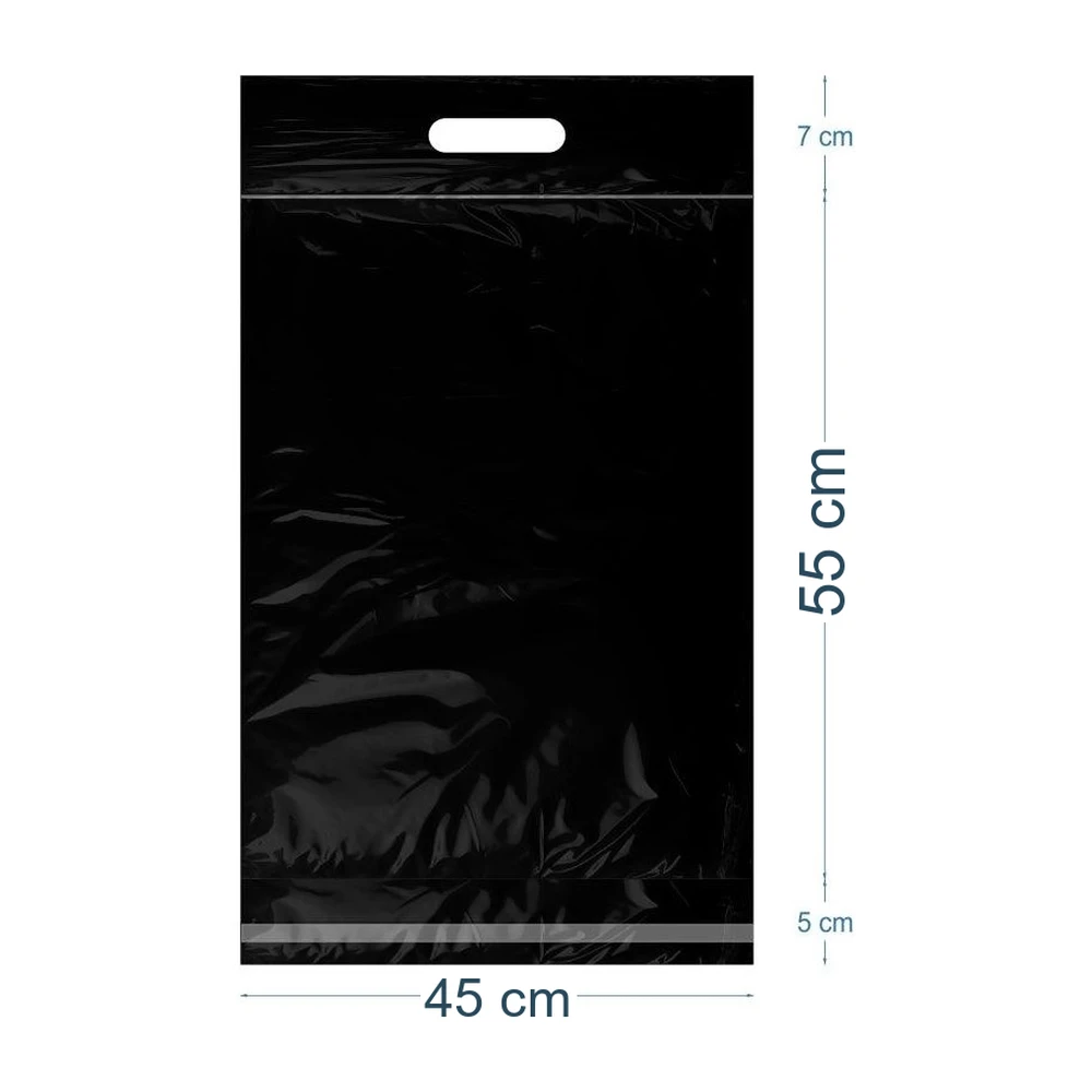 45 x 55 +5+7 cm Mailing Bag with Handle (matte black)